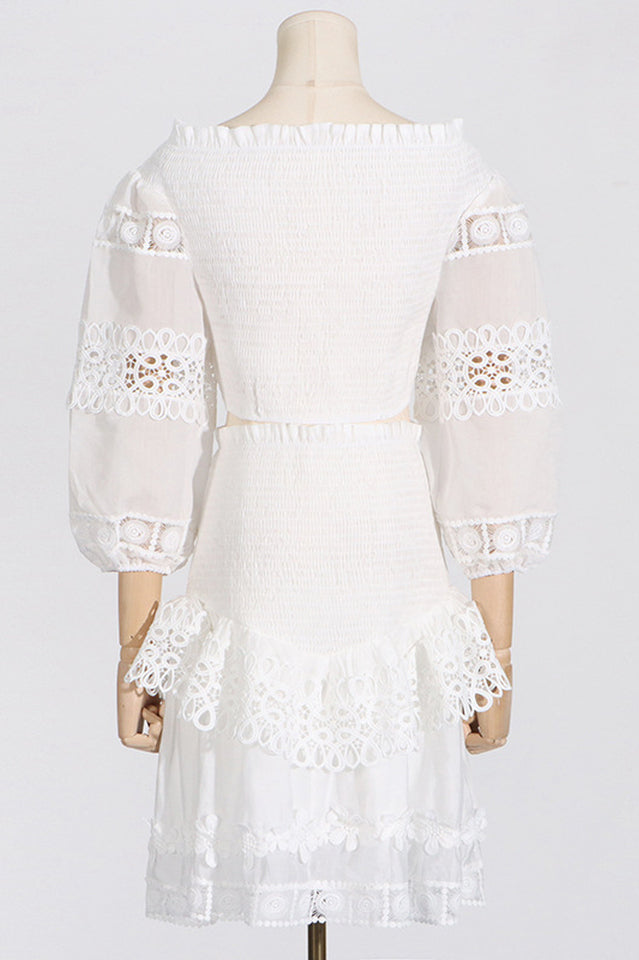 Raina White One-Shoulder Embroidered Set | Dress In Beauty