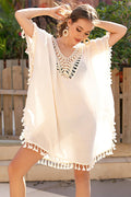 Fringe Hem Openwork Cover-Up Dress | Dress In Beauty