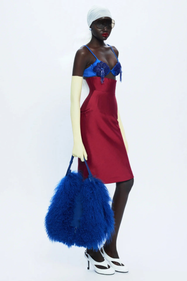 Beaded Applique Lace Up Midi Dress | Dress In Beauty