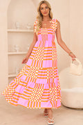 Boho Gingham Smocked Maxi Dress | Dress In Beauty
