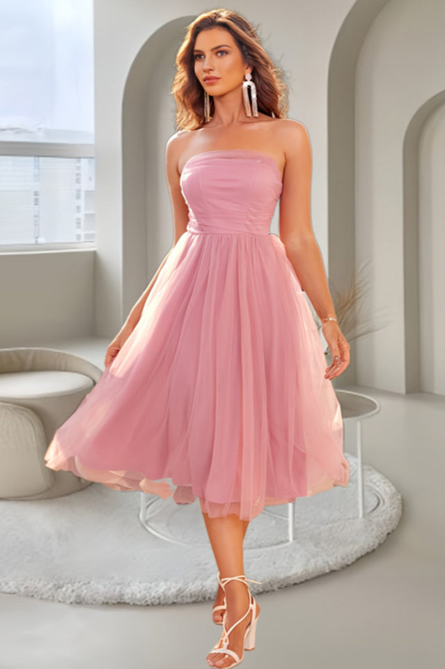 Elegant Mesh Tube Top Midi Dress | Dress In Beauty