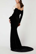 Duchesse Bows Off Shoulder Velvet Gown | Dress In Beauty