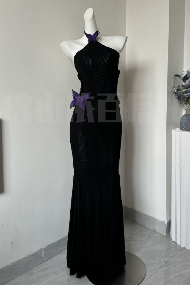 Butterfly Slip Halterneck Dress | Dress In Beauty