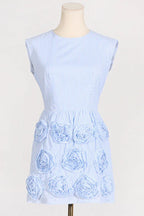 Rose Applique Mini Dress - WEUXS