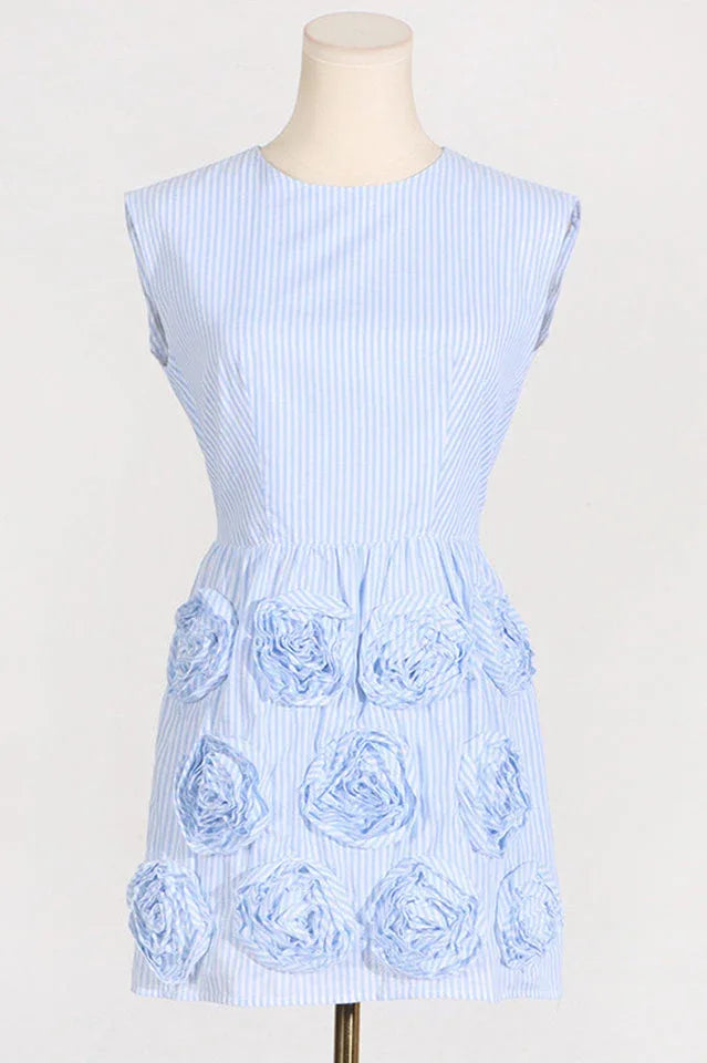Rose Applique Mini Dress - WEUXS