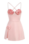Calantha Pink Flower Diamond Mini Dress | Dress In Beauty