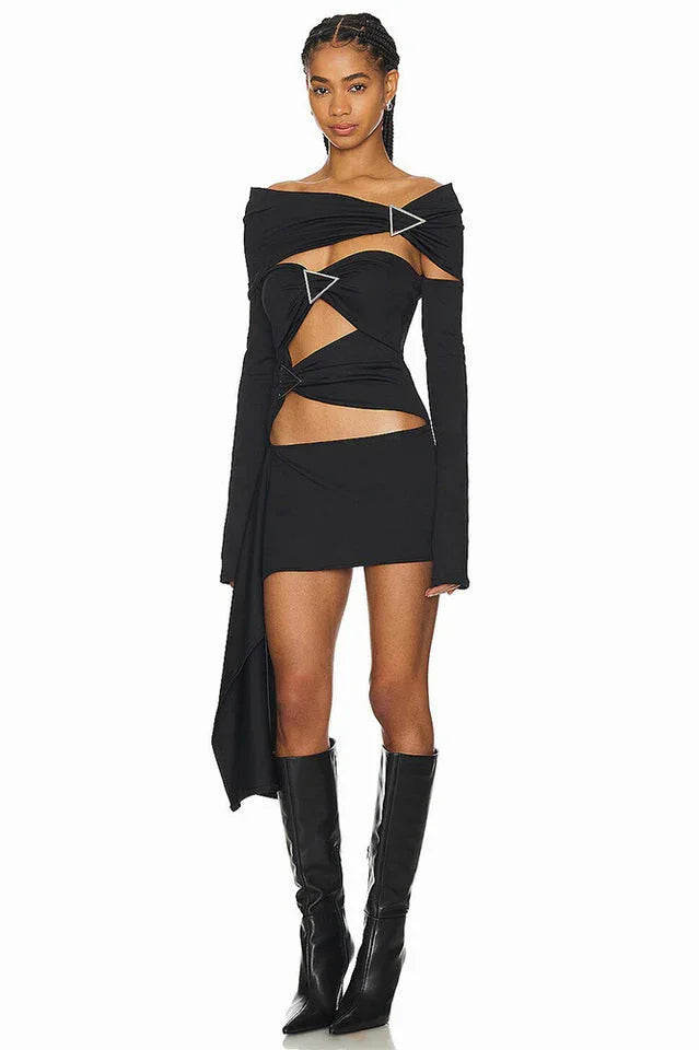 Off Shoulder Embellished Mini Dress Secondary image