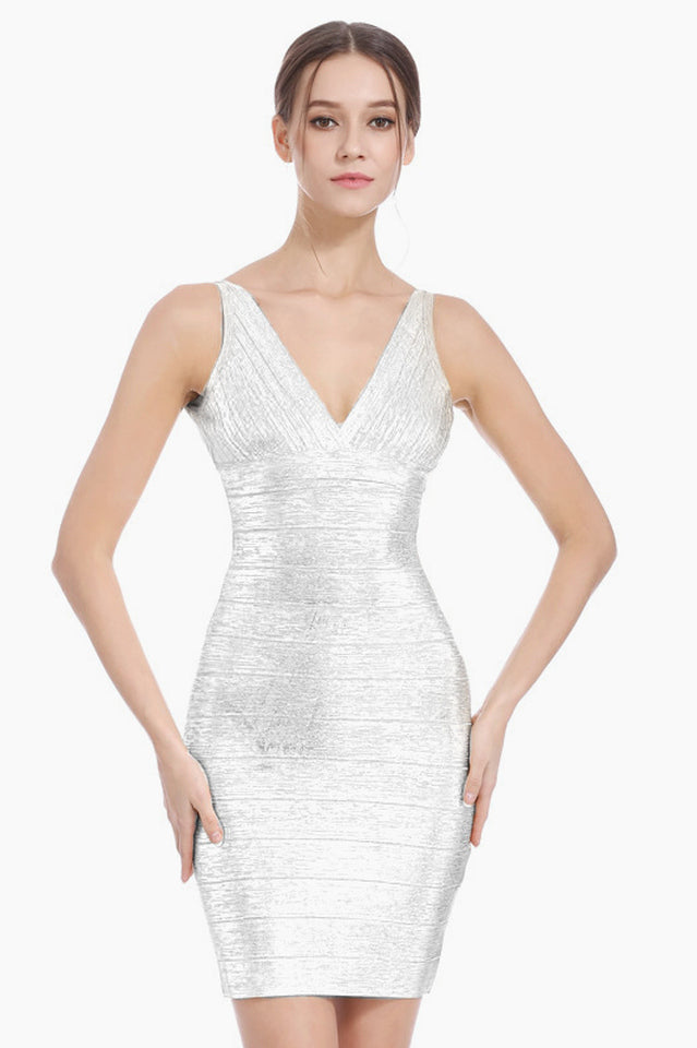V-Neck Bandage Bodycon Dress | Dress In Beauty