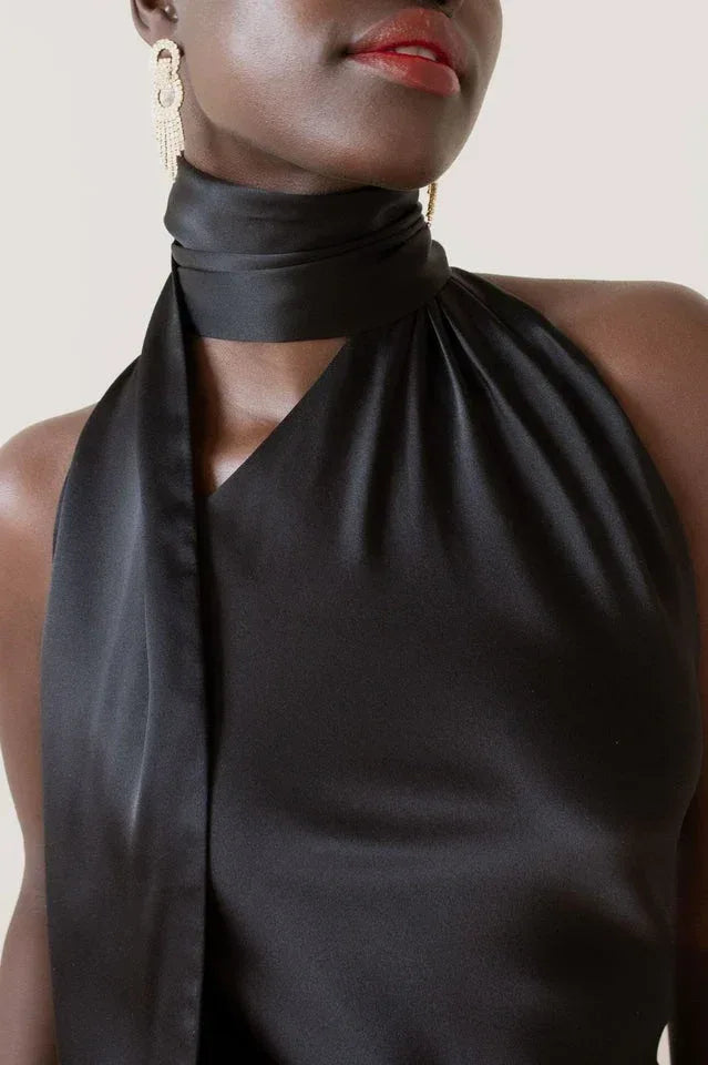 WEUXS Astrella Neck Wrap Midi A-Line Dress - View 6 | WEUXS