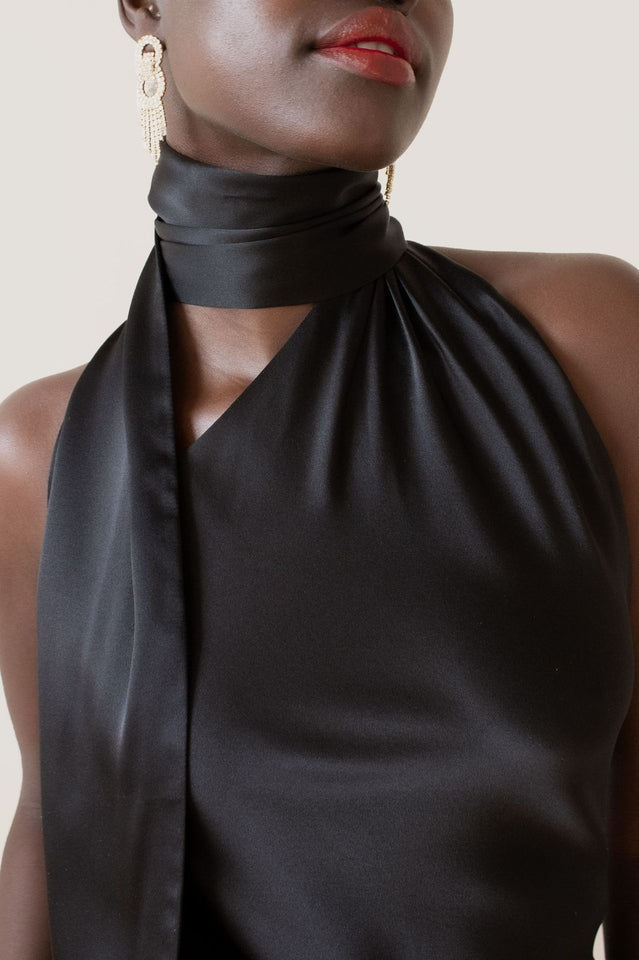 Astrella Neck Wrap Midi A-Line Dress | Dress In Beauty