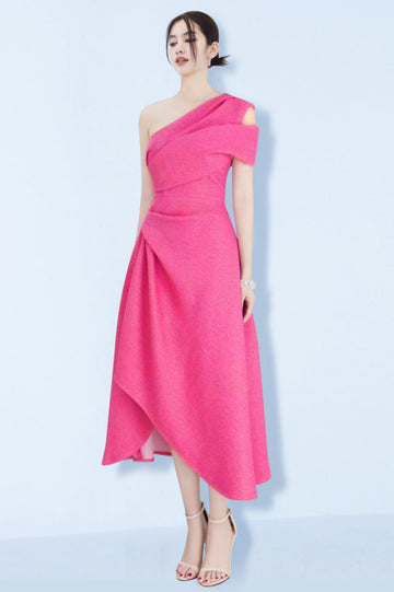 Silvie One Shoulder Midi Asymmetric Dress | Dress In Beauty