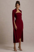 Berry Bodycon Cape-Sleeve Midi Dress | Dress In Beauty