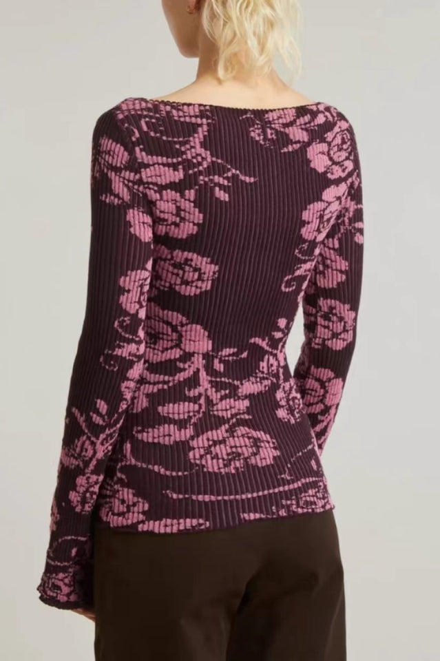 Vic Long Sleeve Rib-knit Top | Dress In Beauty