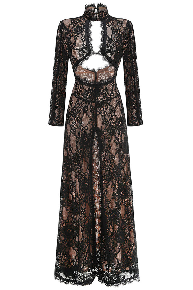 Mock Cut Out Lace Gown | Dress In Beauty