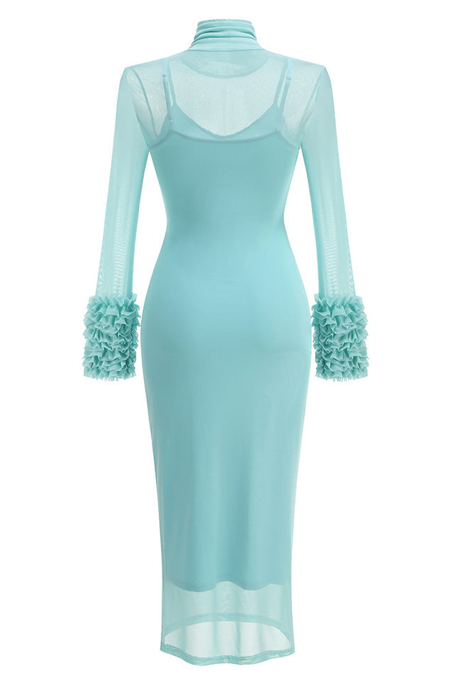 High Neck Mesh Midi Dress | Dress In Beauty