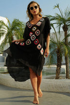 Women's V-neck short sleeve beach cover up - View 7 | WEUXS
