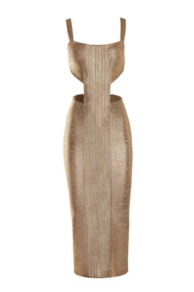 Metallic Bandage Cutout Bodycon Dress | Dress In Beauty