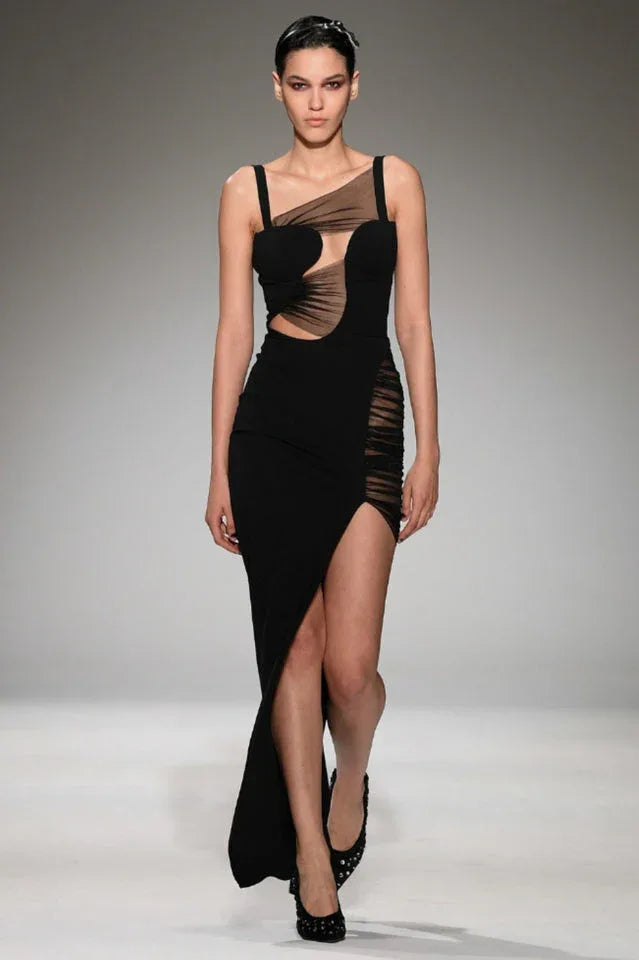 Asymmetrical High Low Dress with Cut-Outs Secondary image