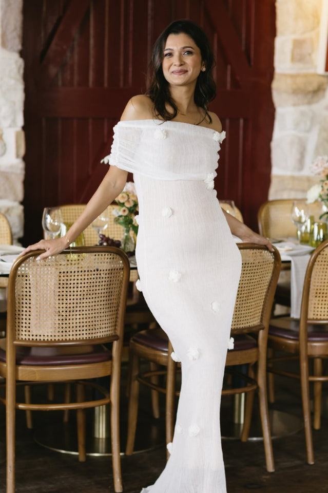 Brooke Off Shoulder Flower Knit Dress | Dress In Beauty