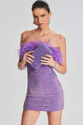 Torin Sequin Feather Dress | Dress In Beauty