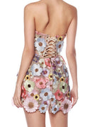 Floral 3D Embroidery Tube Mini Dress | Dress In Beauty
