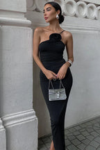 Asymmetrical Ruched Maxi Dress - View 9 | WEUXS