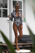 Leopard Print Zip Front Bathing Suit | Dress In Beauty