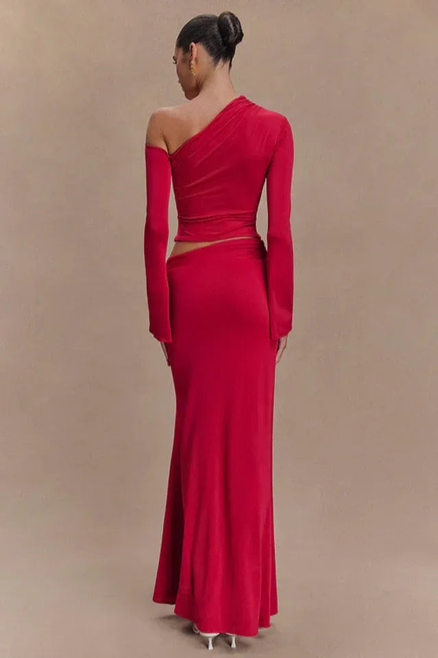 AINSLEY Asymmetrical Maxi Skirt - View 6 | WEUXS