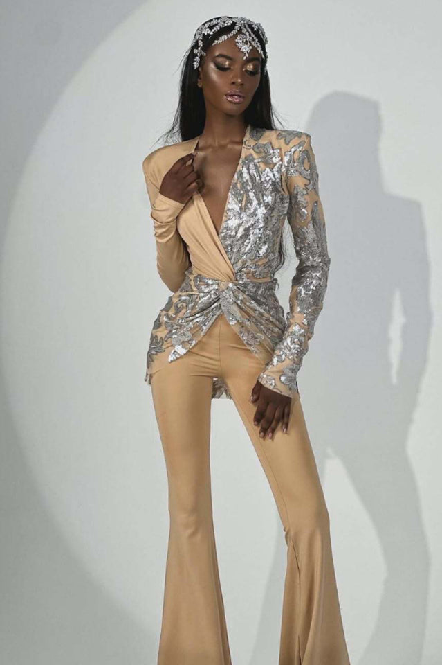 Long Sleeve Sequin Jumpsuit | Dress In Beauty