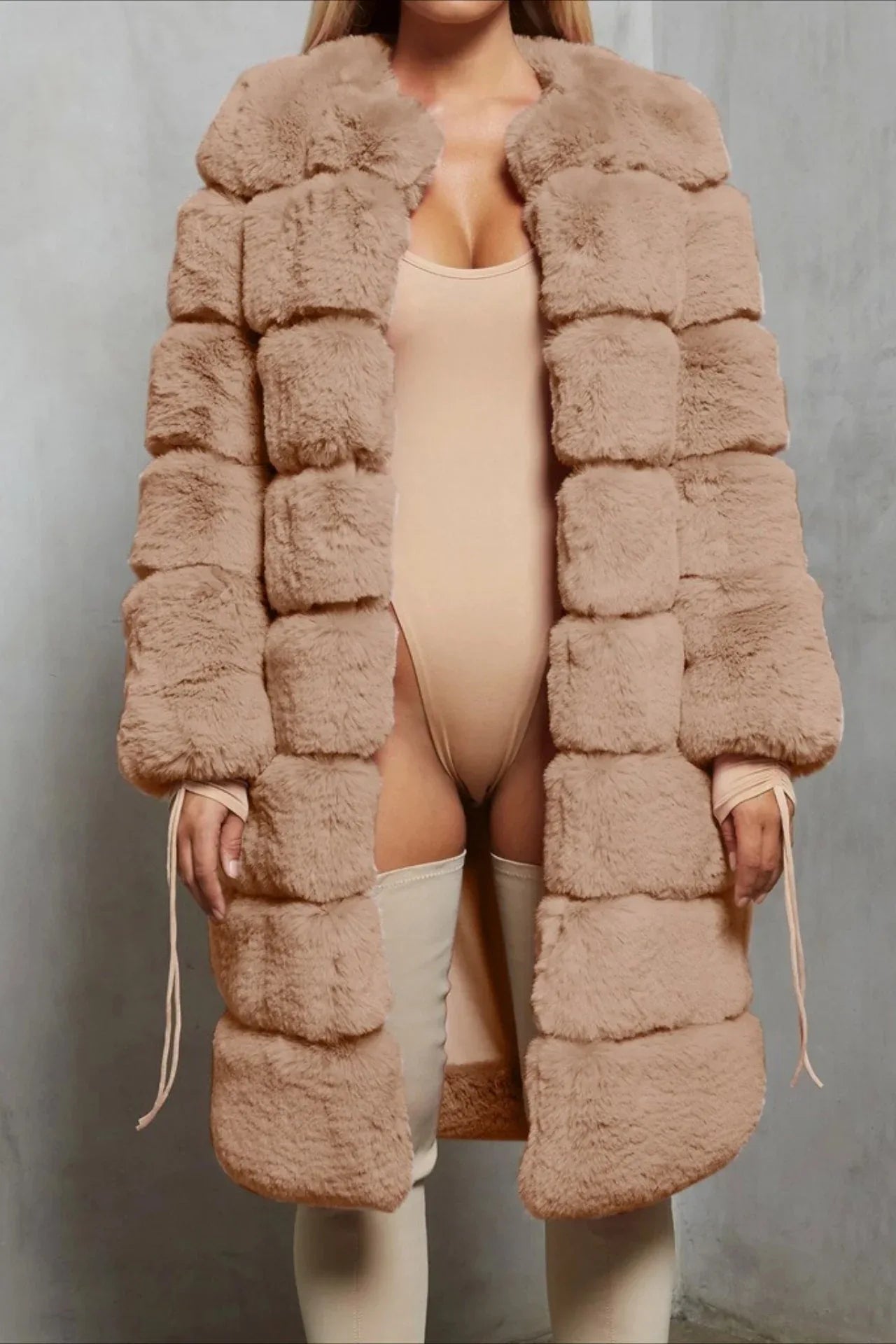Tiered Faux Fur Coat - View 12 | WEUXS