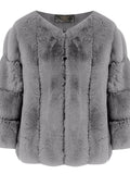 Sapphire Luxe Round Neck Faux Fur Jacket - WEUXS