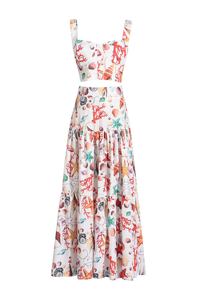 Capri Printed Crop Top & Skirt Set | Dress In Beauty
