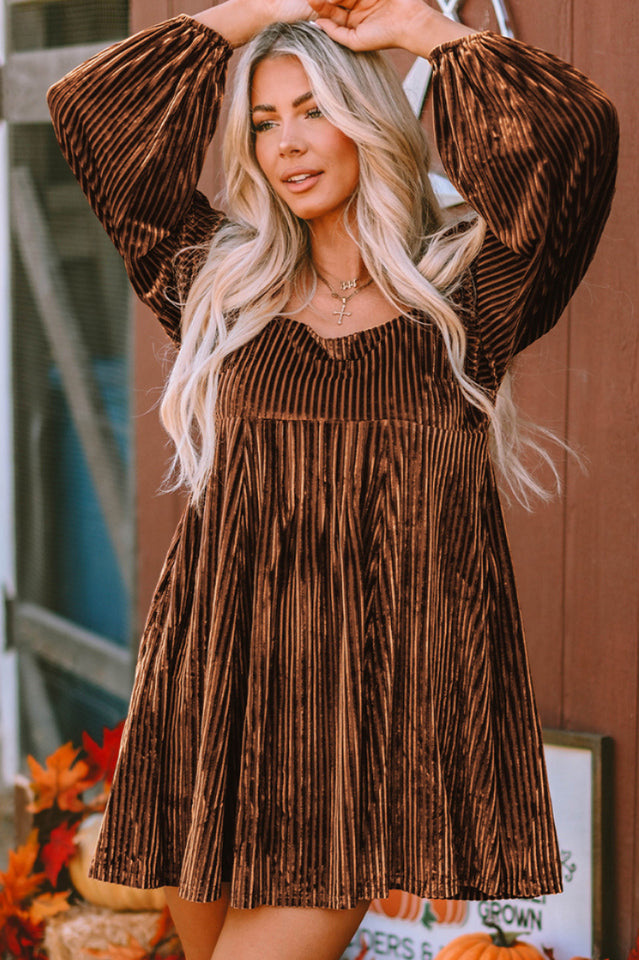 Velvet Square Neck Babydoll Dress | Dress In Beauty