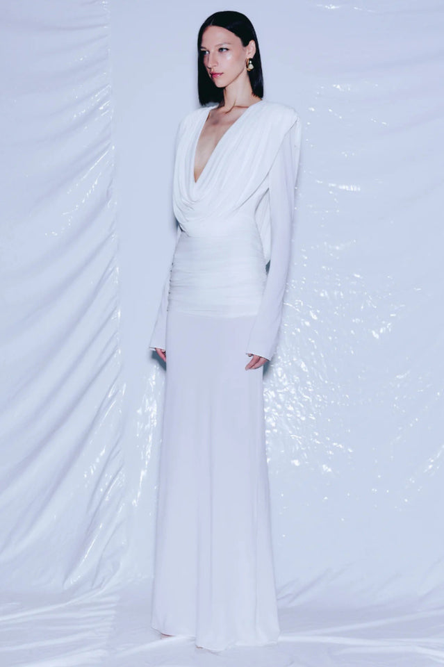 Draped Cowl Neck Maxi Dress | Dress In Beauty