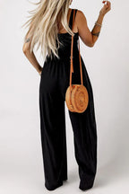 Wide leg jumpsuit with smocked bodice - View 6 | WEUXS