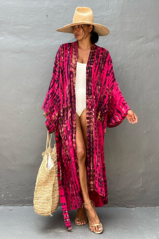 Beach Color Block Printing Cover Up | Dress In Beauty