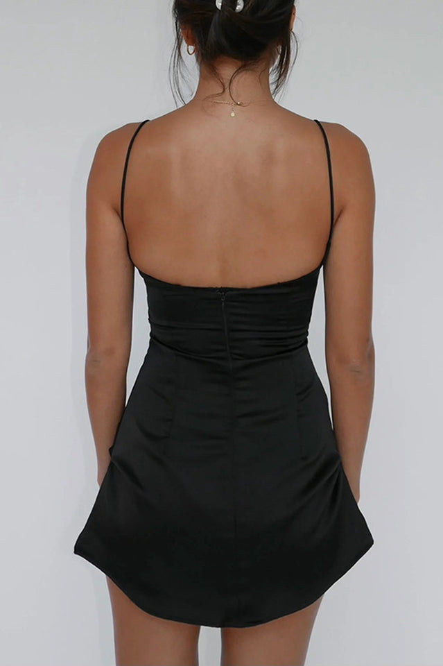 Spaghetti Strap Mini Satin Dress | Dress In Beauty