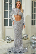 Crystal Sequin Two Piece Maxi Dress | Dress In Beauty