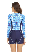 Surf Print Long Sleeve One Piece Swimsuit | Dress In Beauty