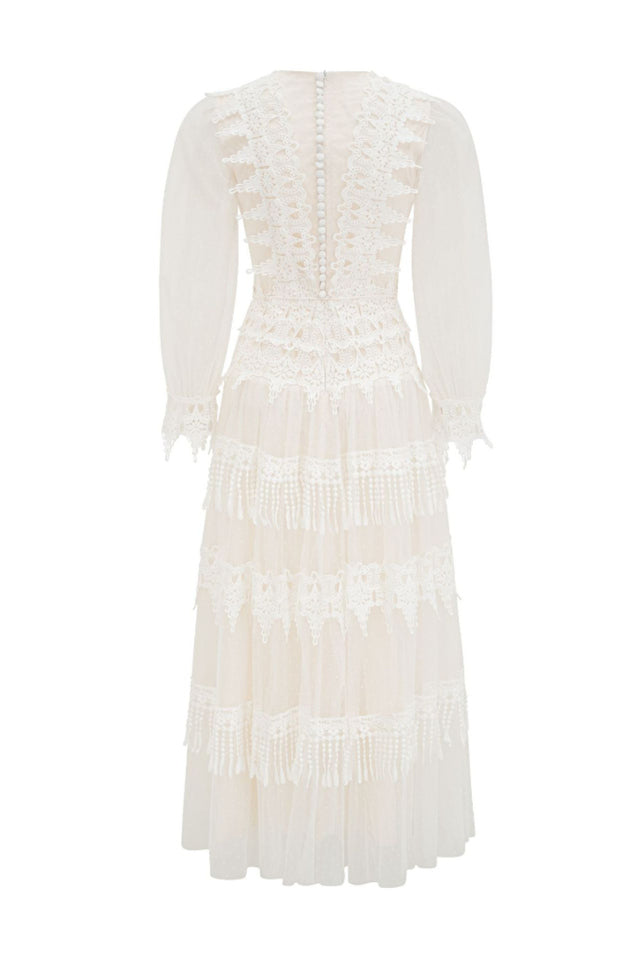 Murphy White Lace Mesh Maxi Dress | Dress In Beauty