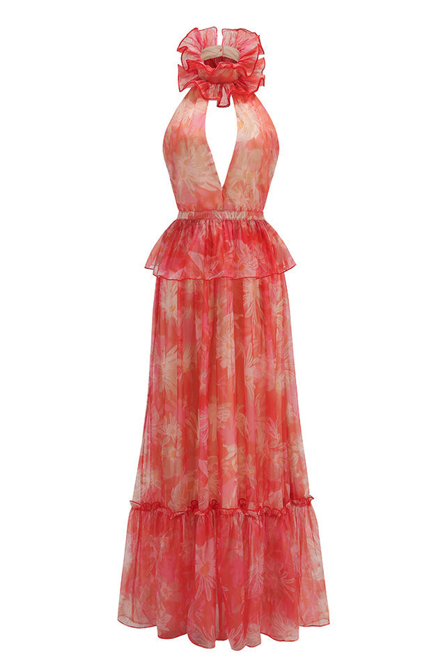 Vanija V-Neck Ruffle Maxi Dress | Dress In Beauty