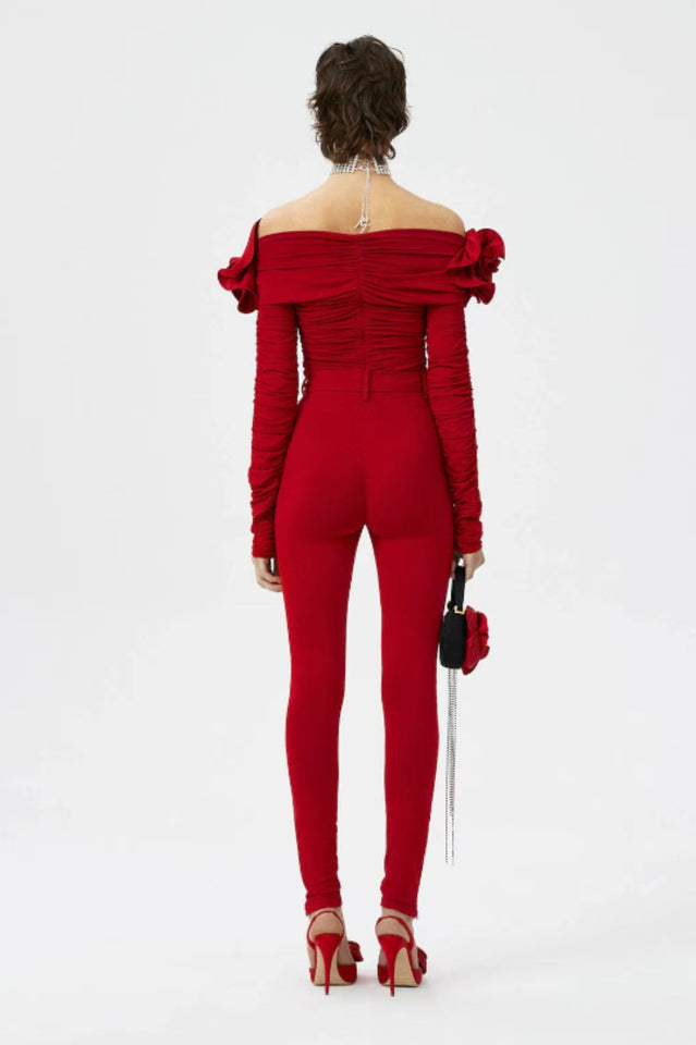 Floral Appliquéd Ruched Crop Top | Dress In Beauty