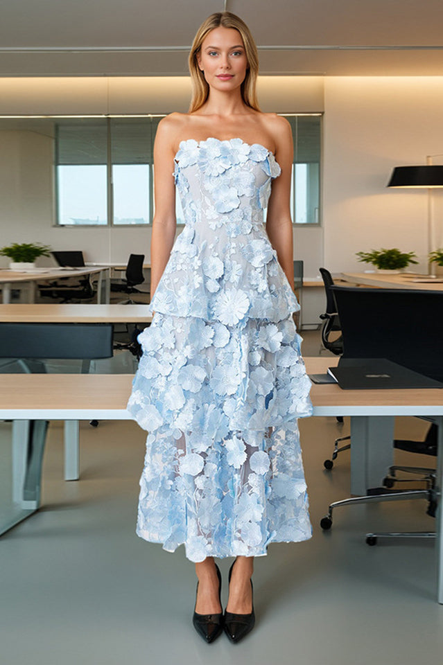 Selene Maxi Tiered 3D Dress | Dress In Beauty