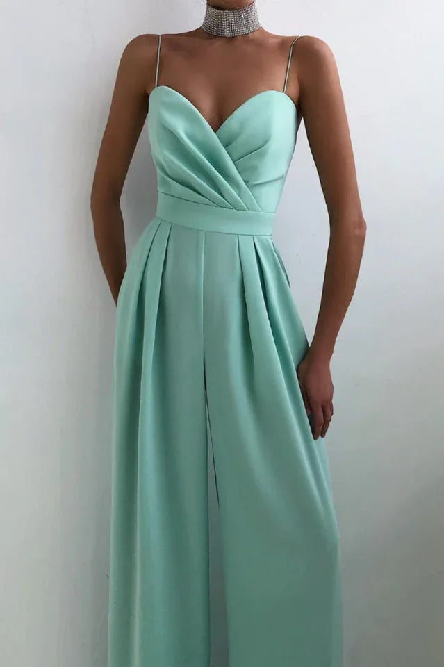 Elegant women's wide leg satin jumpsuit - View 7 | WEUXS