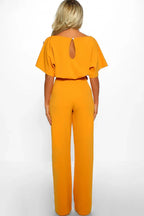 Wide Leg Jumpsuit with Tie Waist - View 6 | WEUXS
