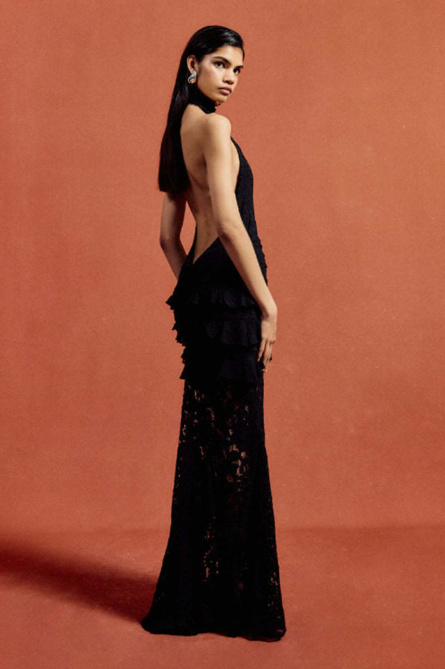 Dario Flower Plunge Lace Maxi Dress | Dress In Beauty