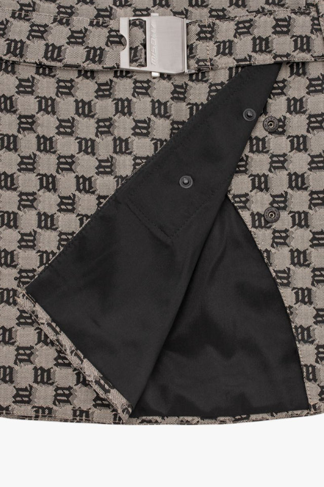 Gray Monogram Mini Skirt | Dress In Beauty