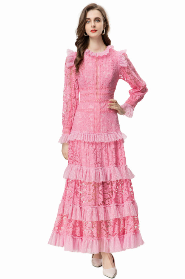 Textured Maxi Dress With Long Sleeves | Dress In Beauty