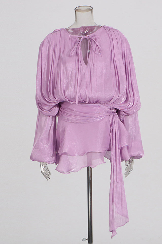 Beryl Pleated Ruffle Hem Mini Dress | Dress In Beauty