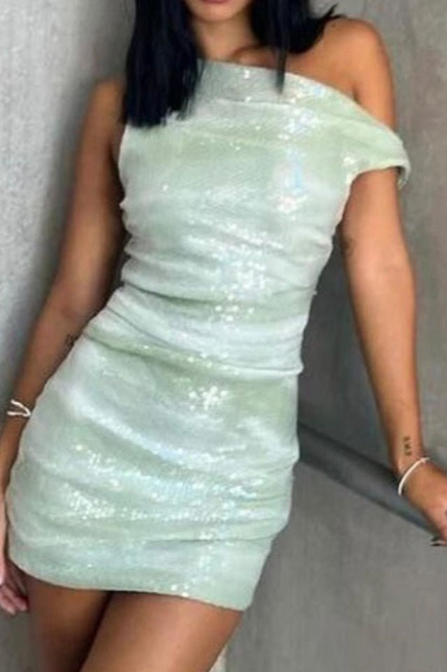 Sheila Asymmetrical Sequin Mini Dress | Dress In Beauty
